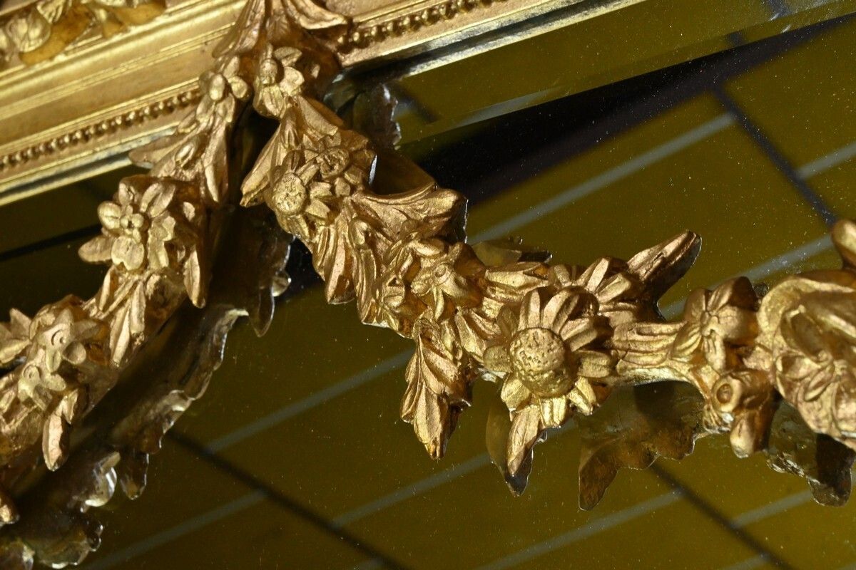 1920.0 Gilded Wood Mirror Louis XVI Style  Part 2 19th Century photo