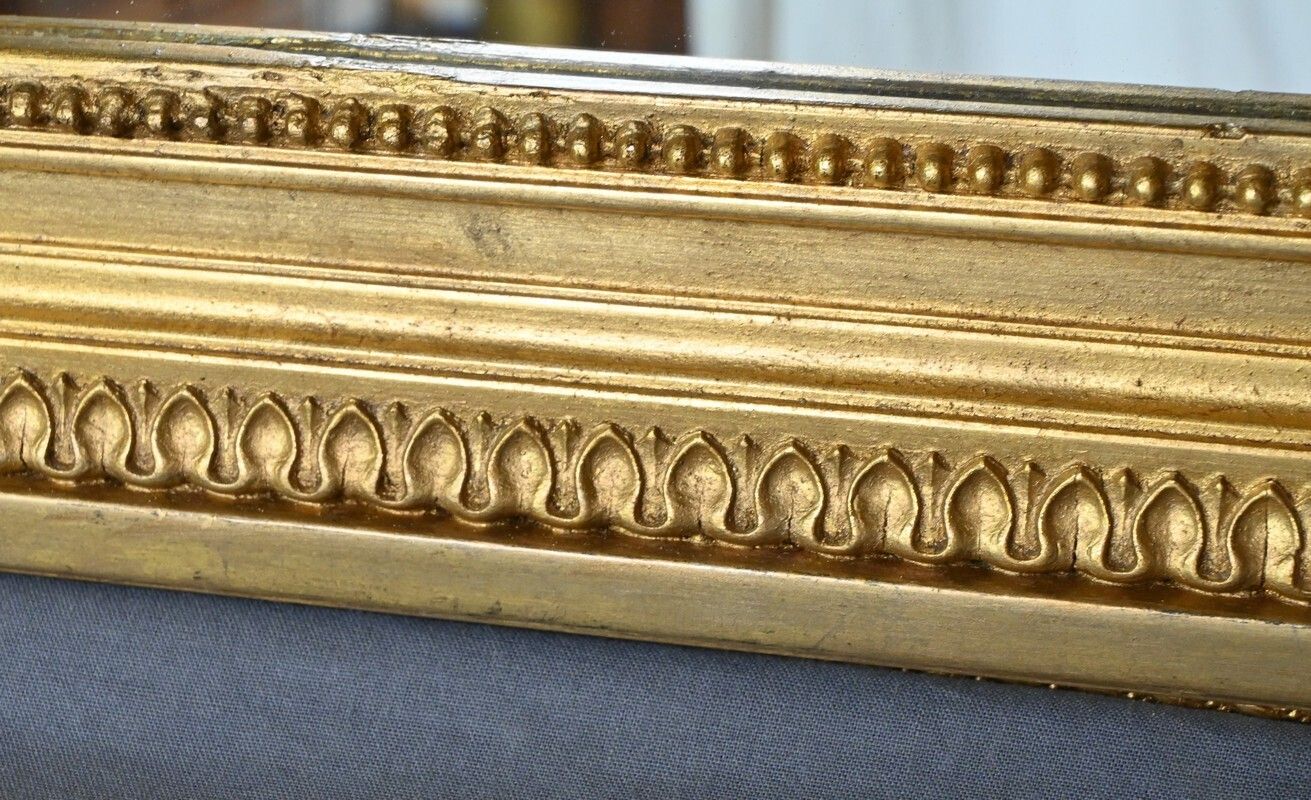 photo vintage Gilded Wood Mirror Louis XVI Style  Part 2 19th Century