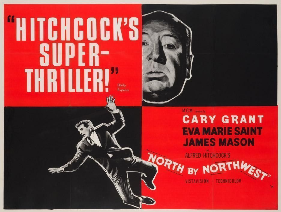 North By Northwest Original Vintage Film Movie Poster 1950'60s Uk Quad Hitchcock