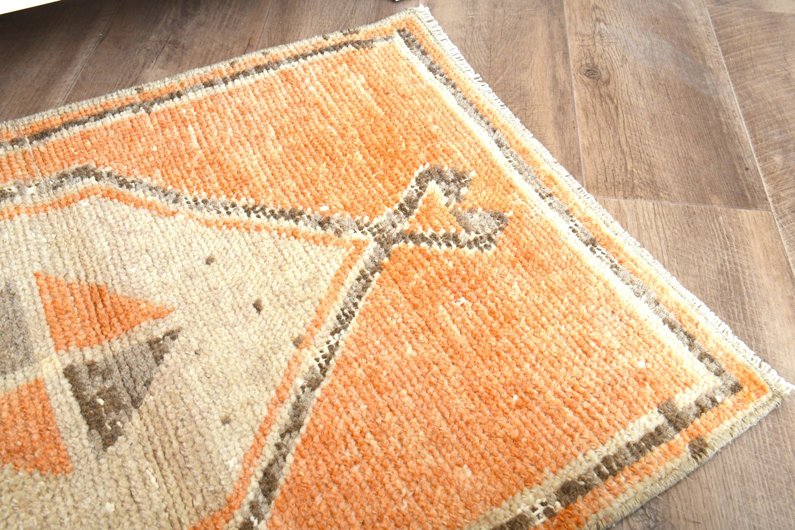 photo for sale 1'9x3 Ft, Boho Chic Decor Turkish Mini Rug, Handmade Oushak Small Carpet, Entryway Decor, Bedside Mat, Wool