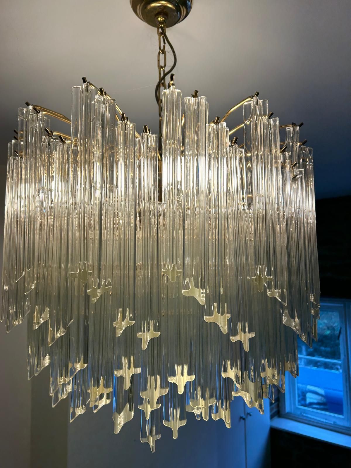 C1980's Six Tier Murano Crystal Italian Chandelier photo 1500.0