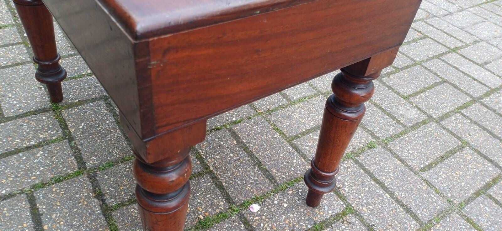Antique Mahogany Baby Bath Stool   Victorian Lift Off Top Nursery Seat With Shaped Recess, Vintage Mahogany Stool, Antique Stool, Work Box photo vinterior