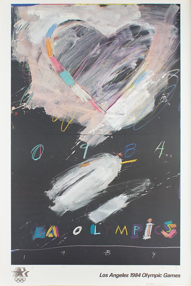 Raymond Saunders Hand Signed 1984 Los Angeles Olympic Games Poster