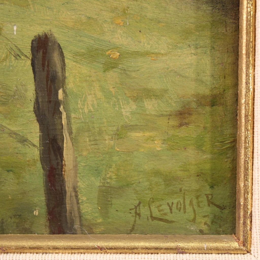 photo furniture Small Signed Landscape Painting From The 20th Century
