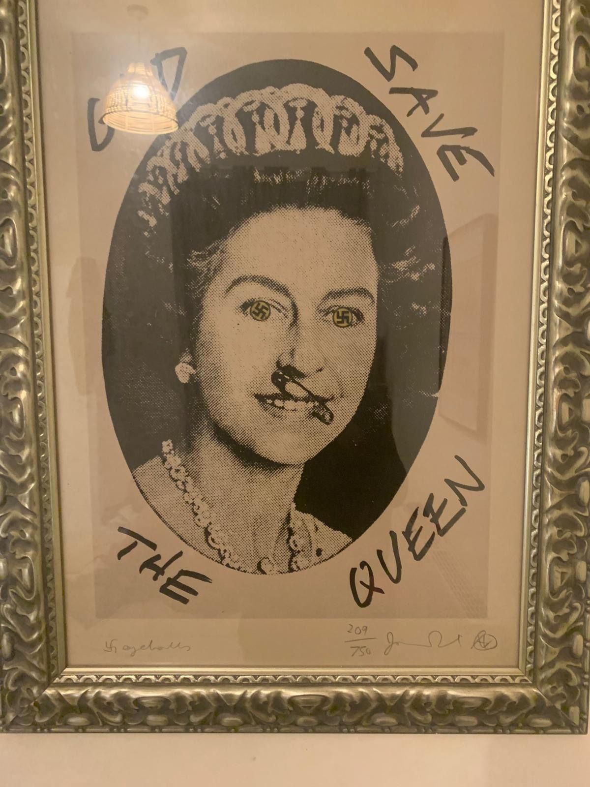 Jamie Reid Original God Save The Queen Framed Limited Signed Print photo for sale