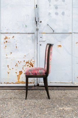 Art Deco Italian Walnut Chairs, 1930s, Set Of 4 photo for sale