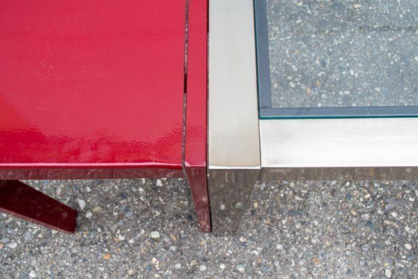 Italian Modular Steel And Glass Tables, 1980s, Set Of 3 photo Furniture