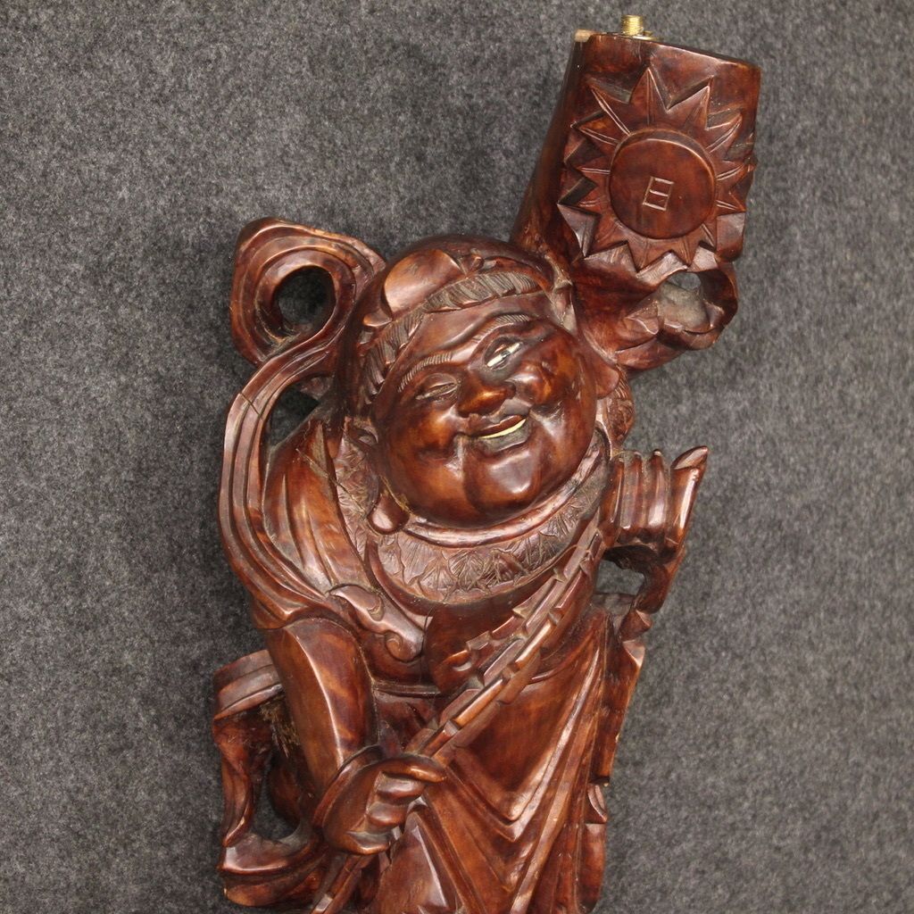 Oriental Wooden Sculpture From The 60s photo vinterior
