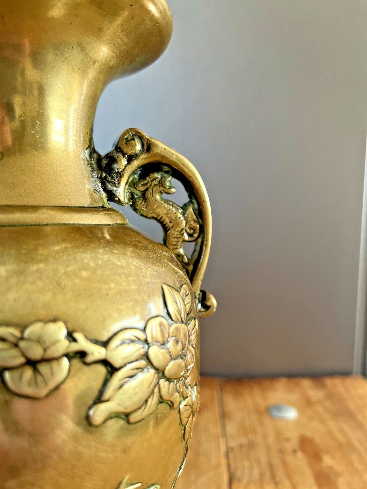 Home Decor Antique Japanese Meiji Period Bronze / Brass Vase Bird Floral Aesthetic Movement photo