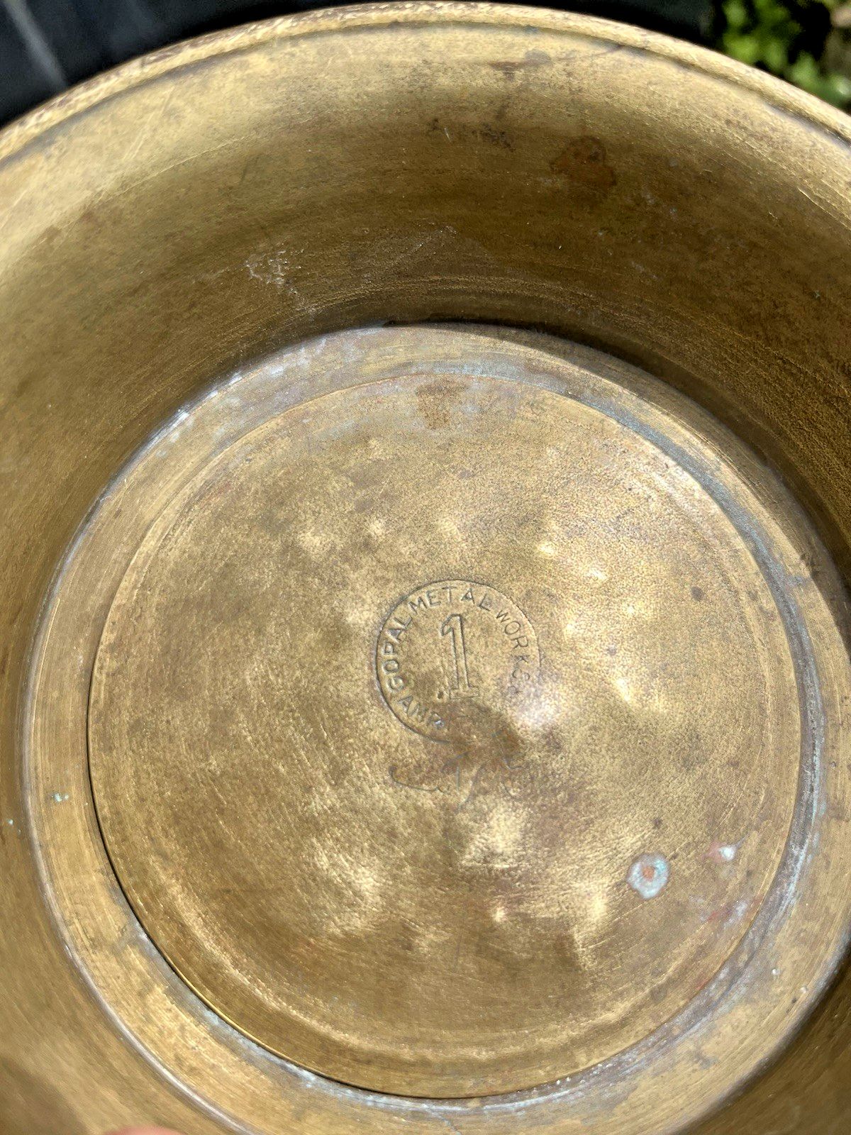 Home Decor Vintage Indian Brass Hanging Pail Water Grain Ice Balti Bucket Flower Plant Pot photo