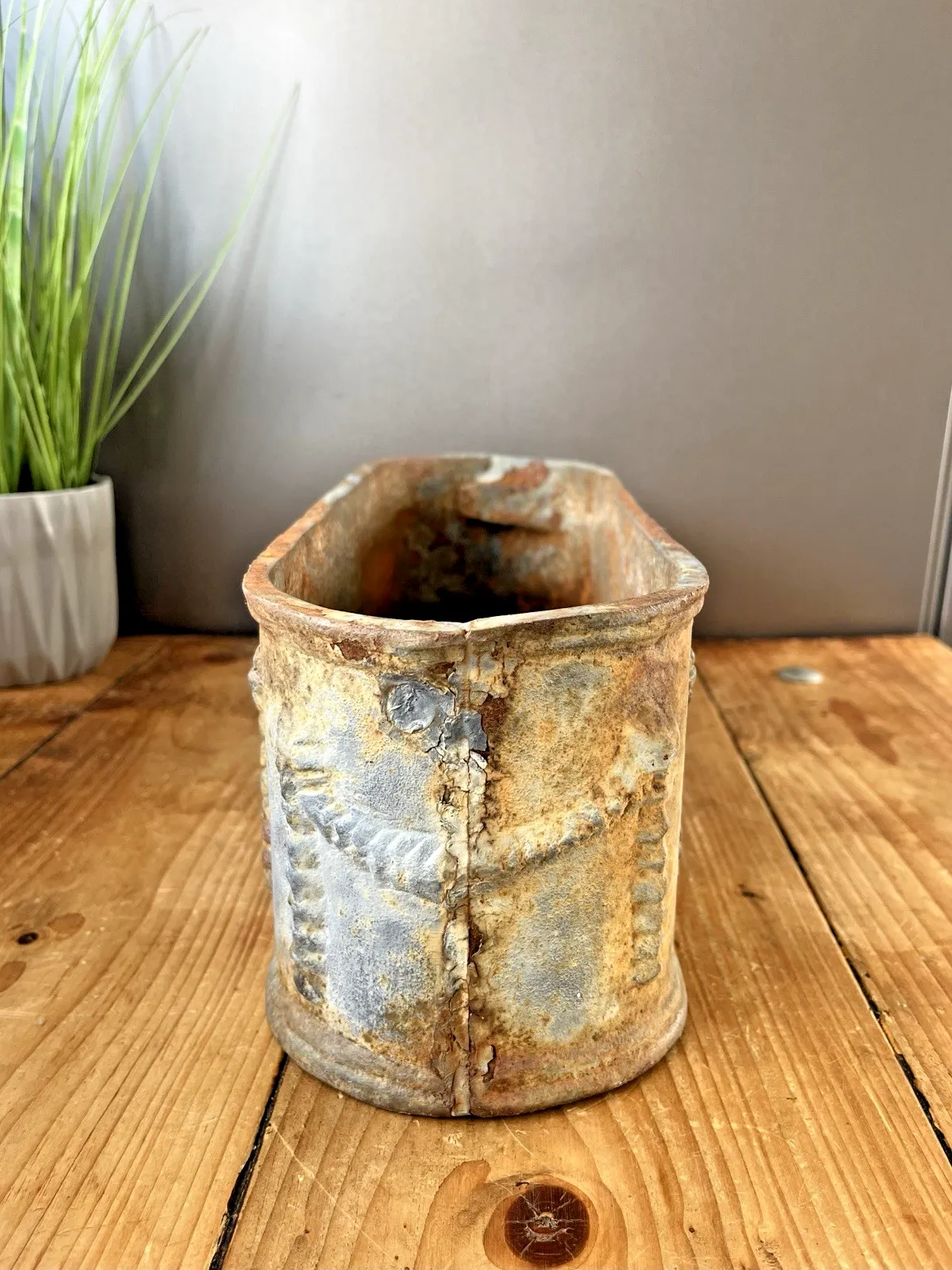 Antique 19th C French Regency Urn Cast Iron Planter Flower Trough Plant Pot photo vintage