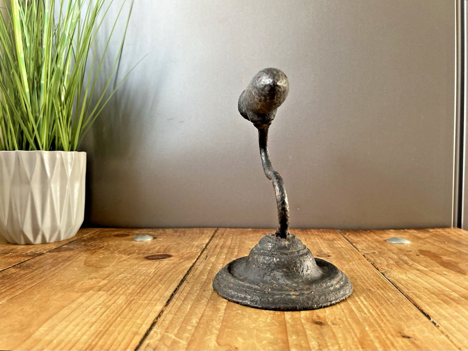 Antique 19th C English Victorian Cast Iron Metal Goffering Tally Iron Folk photo furniture