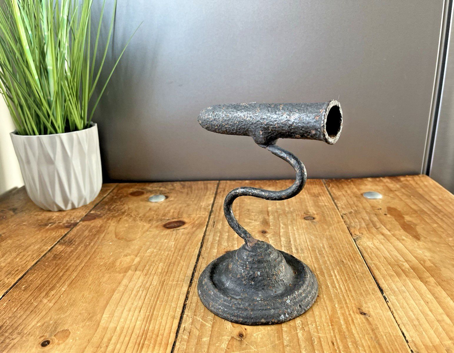 Antique 19th C English Victorian Cast Iron Metal Goffering Tally Iron Folk photo vinterior