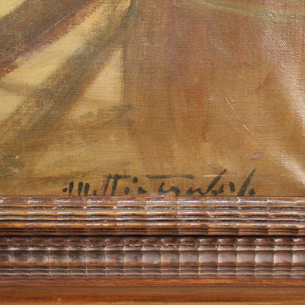 Italian Painting Signed Mattia Traverso, Genre Scene photo buy