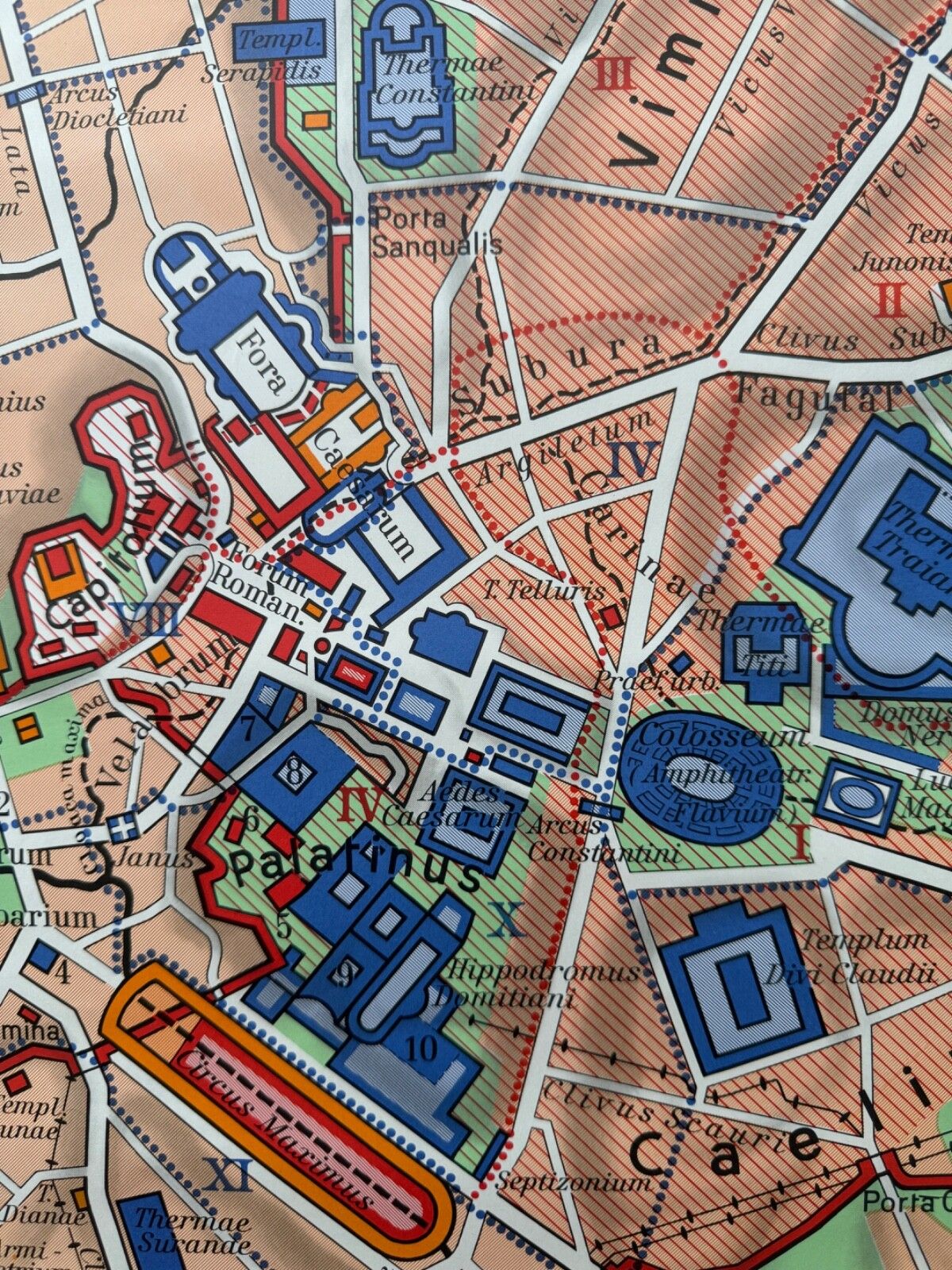photo vinterior Vintage Ancient Rome City Map Westermann Linen Backed School Map  Italy History