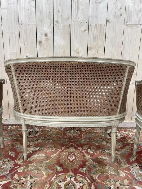 Salon De Style Louis XVI En Cannage 1900 photo vinterior