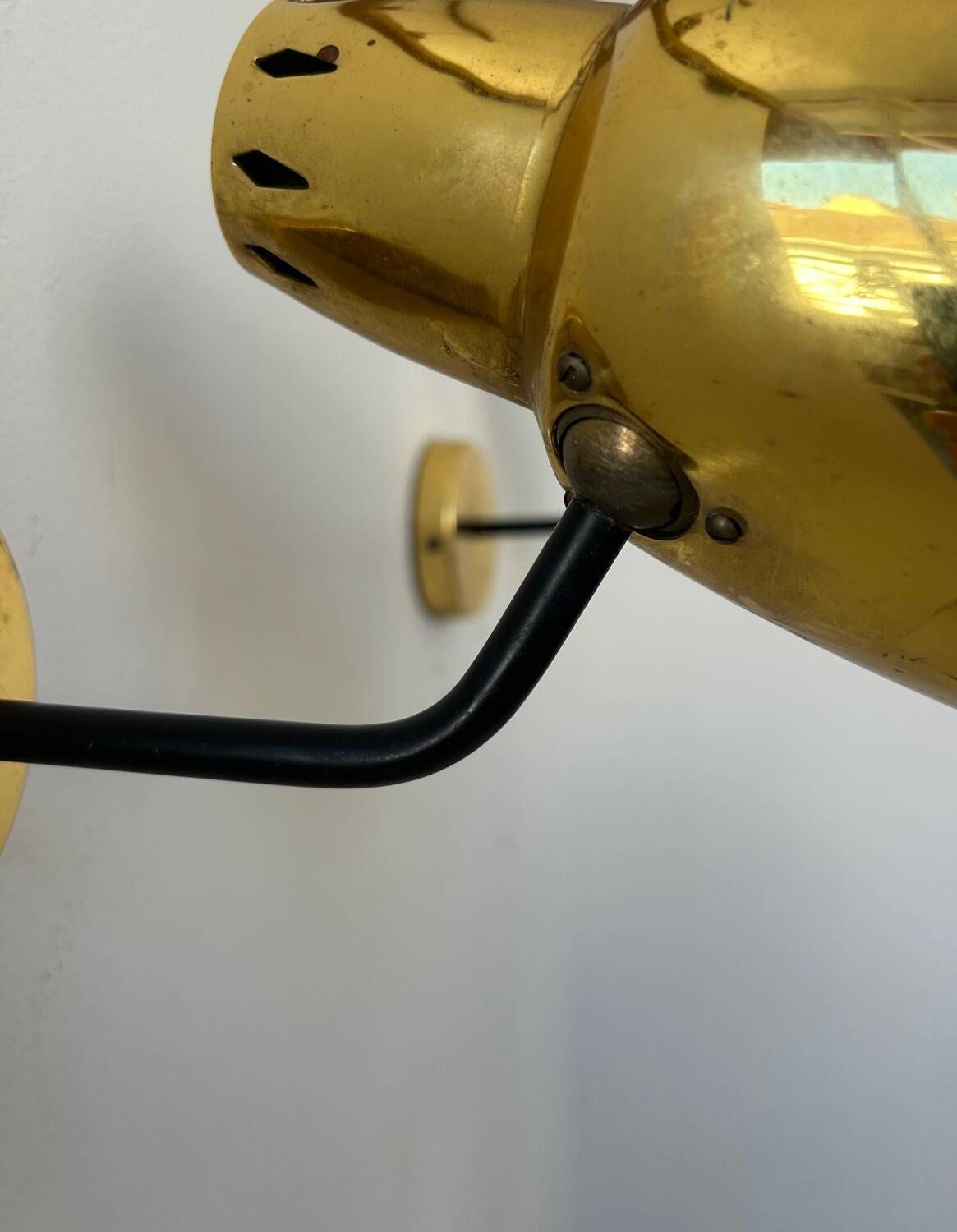 Pair Of Vintage Adjustable Wall Lights, Brass, France 1960 photo vinterior