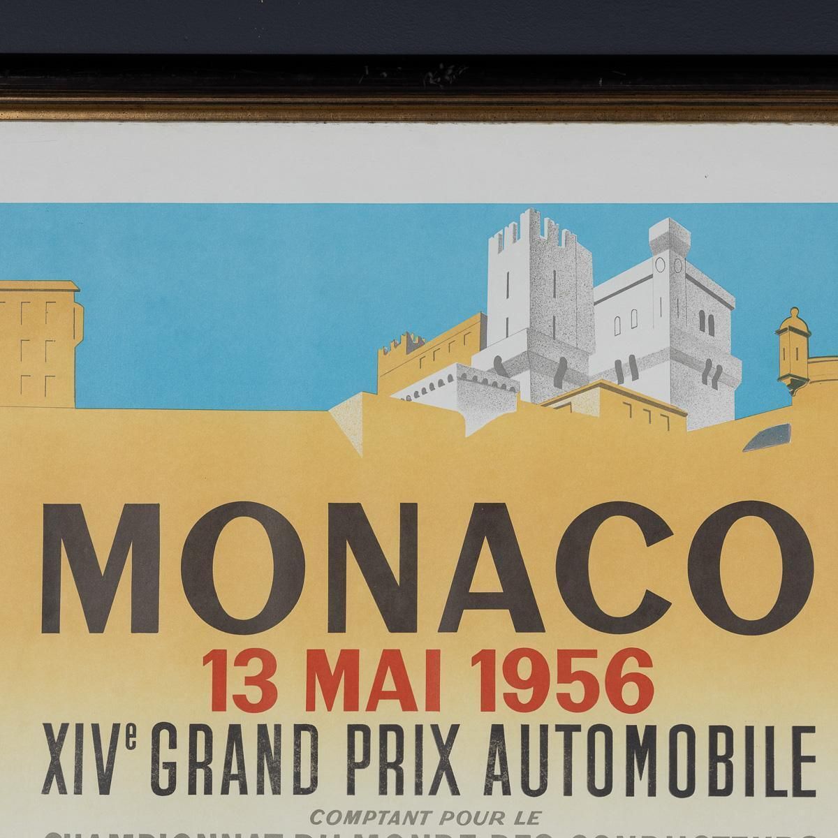 Vintage 20thc Framed 1956 Monaco Grand Prix Poster By Jean Ramel C.1985 photo 1115.0