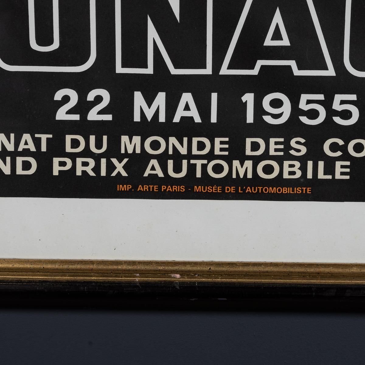 1014.0 Vintage 20th Century Framed 1955 Monaco Grand Prix Poster By Jean Ramel C.1985 photo