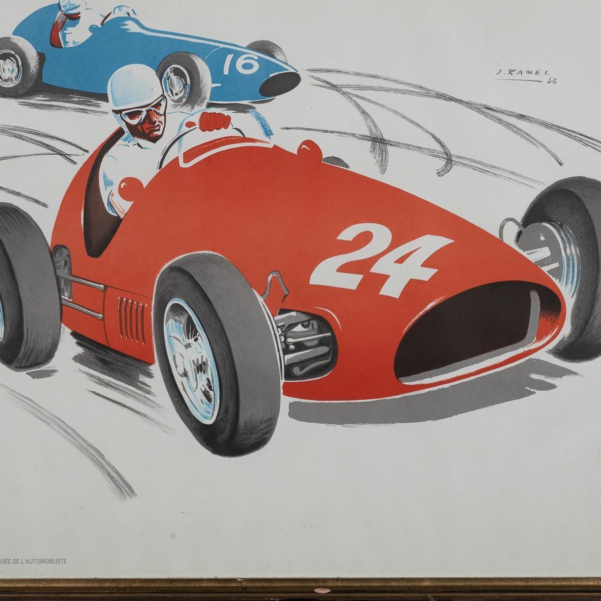 photo for sale Vintage 20thc Framed 1956 Monaco Grand Prix Poster By Jean Ramel C.1985