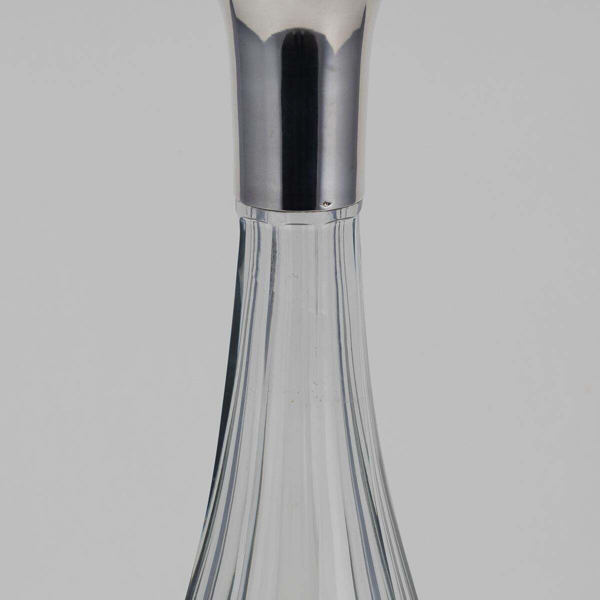 Stunning 20th Century French Art Deco Solid Silver & Cut Glass Decanter C.1920 photo buy