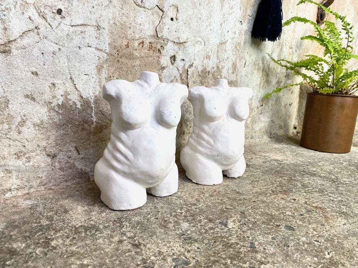 Pair Of Vintage Artist's Sculpture Still Life Study Figurine Bust photo for sale