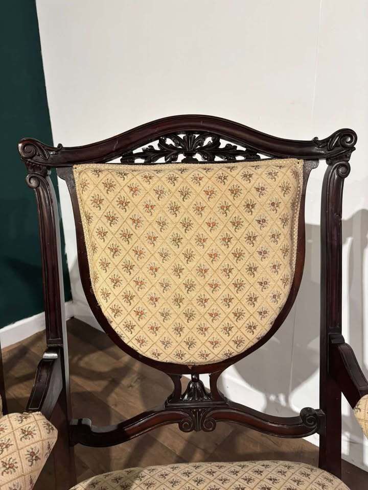 Pair Of Antique Mahogany Framed Drawing Room Chairs photo vinterior