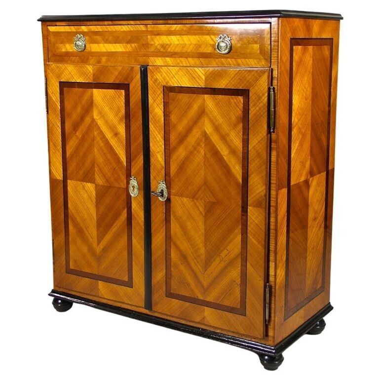 18th Century Halfcabinet/ Trumeau Commode, Cherrywood, Austria Circa 1780