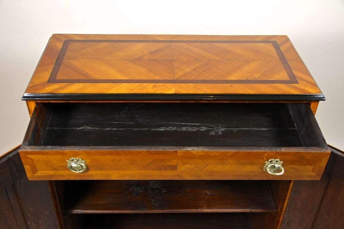 18th Century Halfcabinet/ Trumeau Commode, Cherrywood, Austria Circa 1780 photo vintage