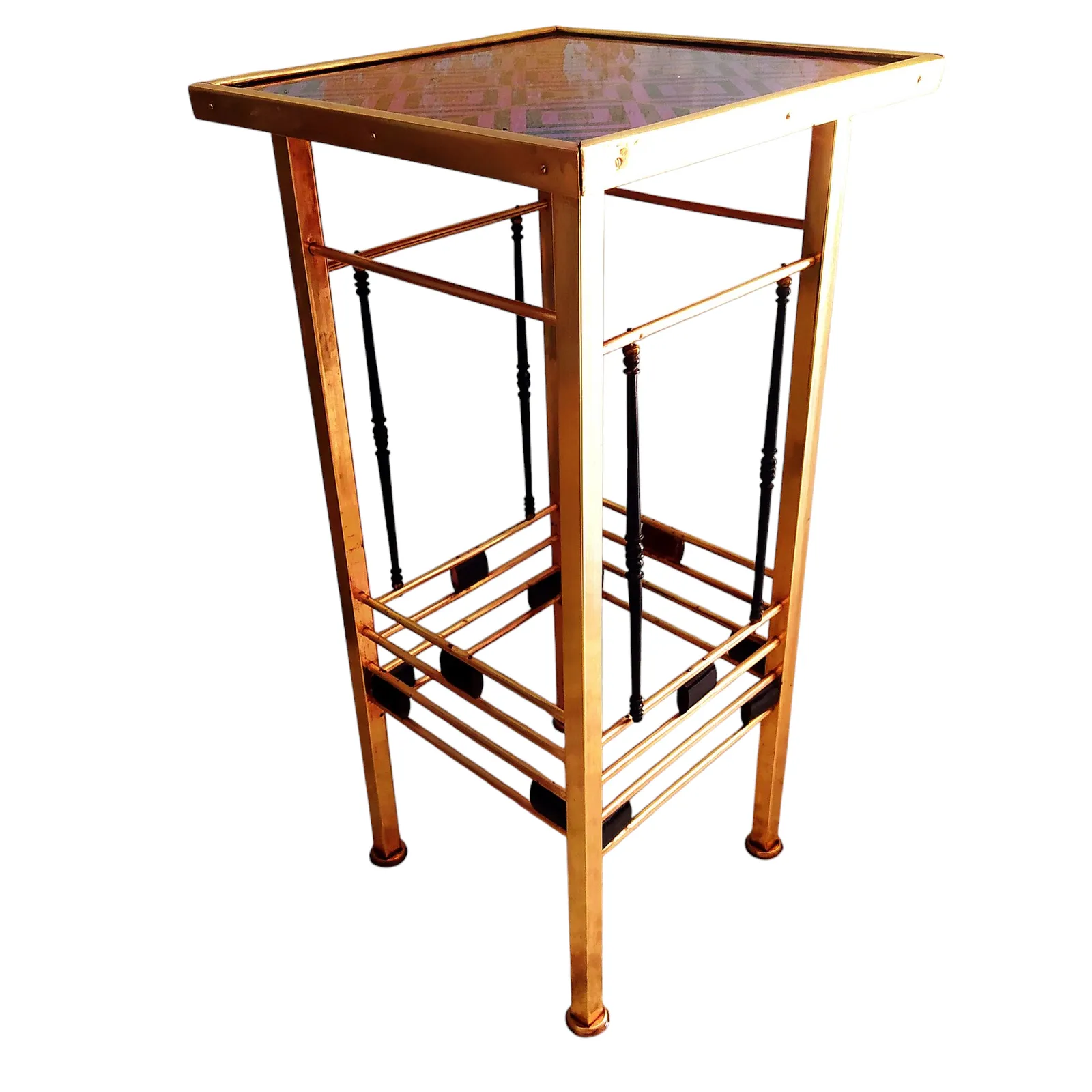 Early 20th Century Brass Pedestal,Art Deco Style. photo Furniture