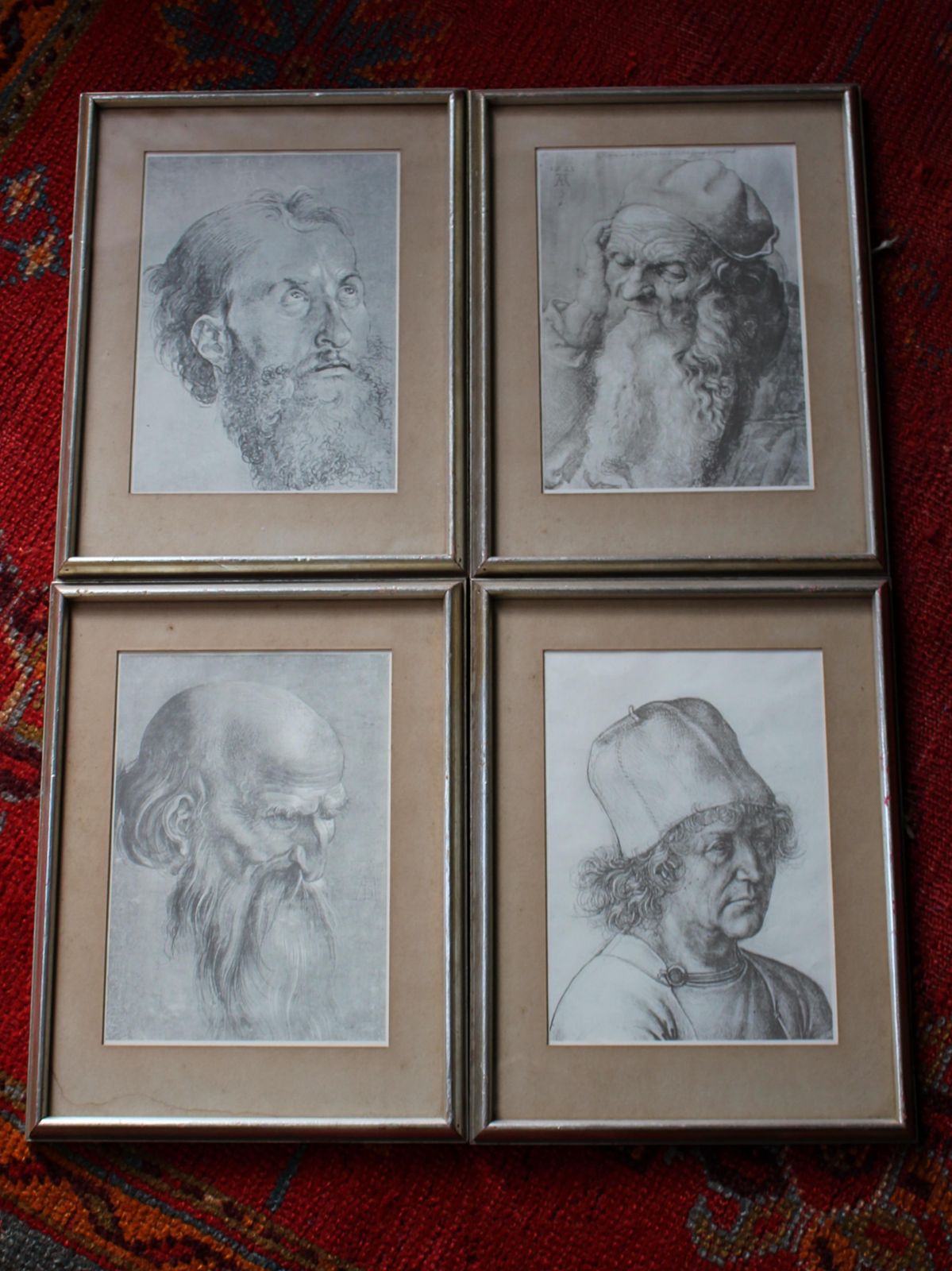 Early 20th Collection Of Four Silver Gilt Framed Da Vinci Portrait Prints photo furniture