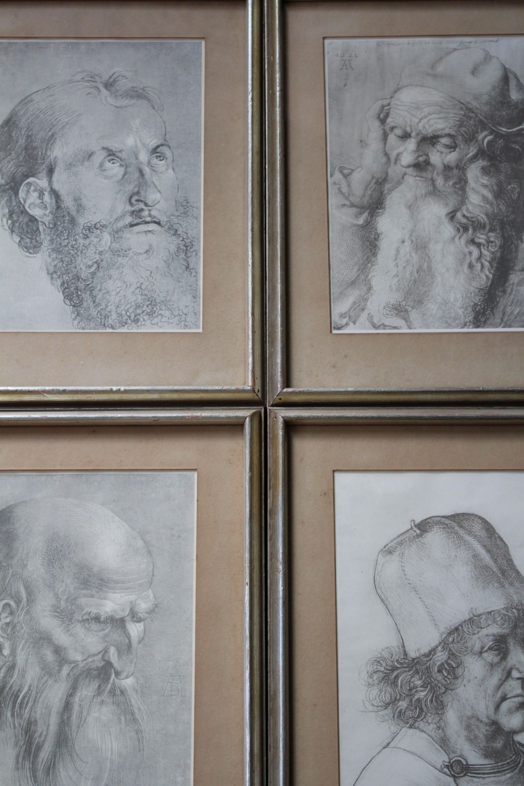 Art Early 20th Collection Of Four Silver Gilt Framed Da Vinci Portrait Prints photo
