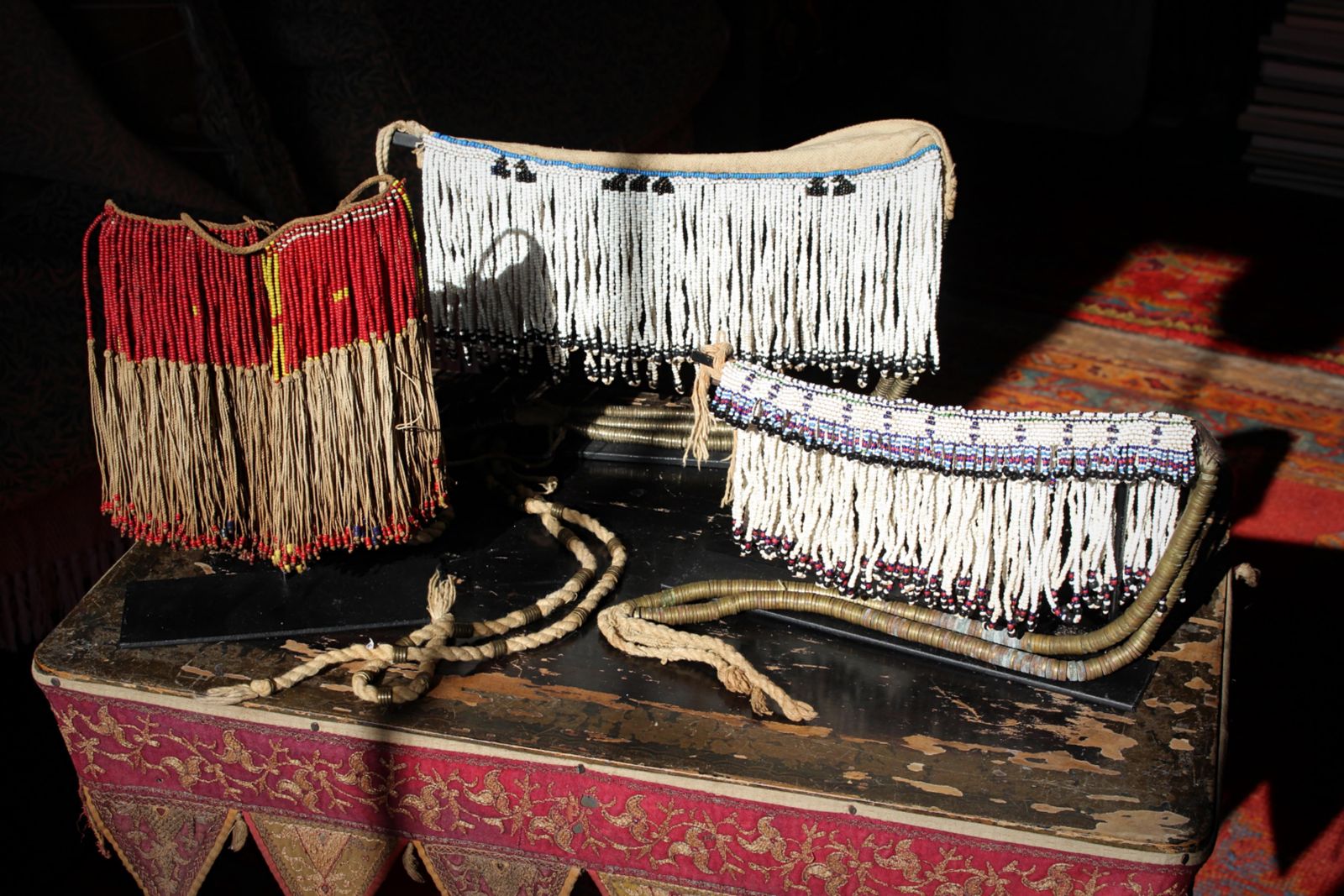 Trio Of Early 20th Century South African Xhosa Beaded Aprons Tribal Art photo for sale