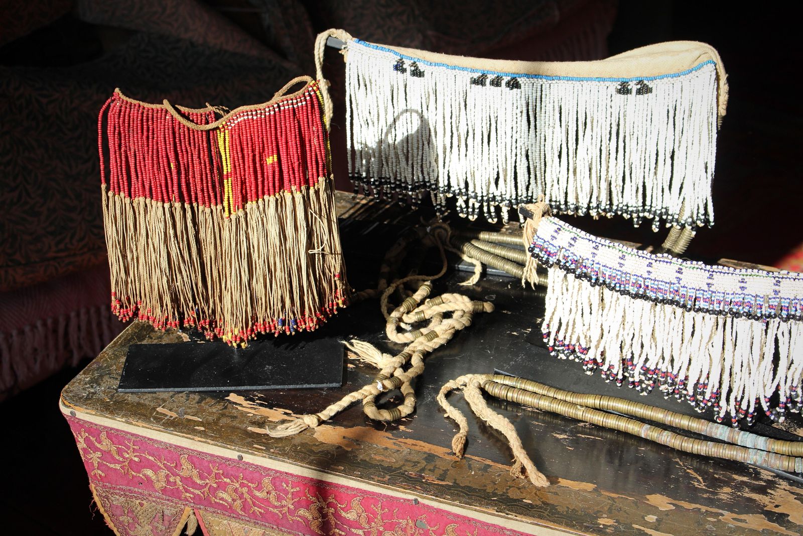 Home Decor Trio Of Early 20th Century South African Xhosa Beaded Aprons Tribal Art photo