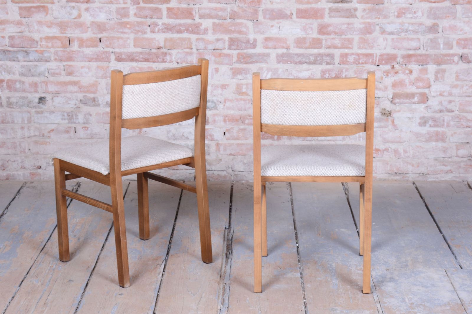 Furniture Set Of Four Original Mid Century Dining Chairs, Beech, Czech, 1960s photo