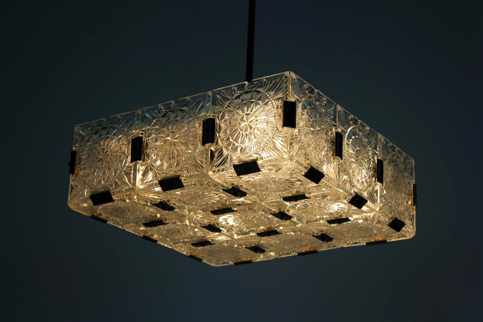 photo vinterior Vintage Sculptural Glass Pendant Lamp Attributed To Kamenický šenov, 1970s