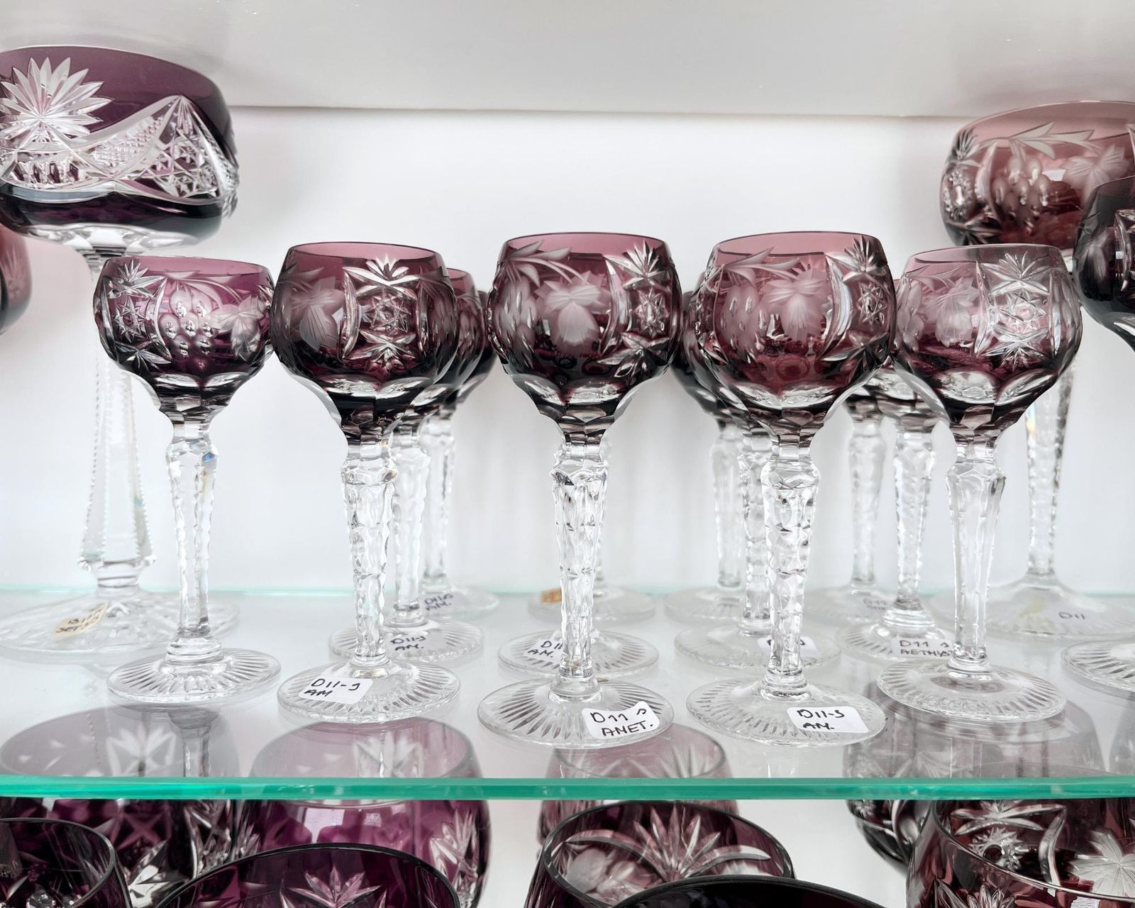 Amethyst Cordial Glasses | 6 Stuks | Kristallen Glazen | Nachtmann | Jaren 1960 photo Woonaccessoires