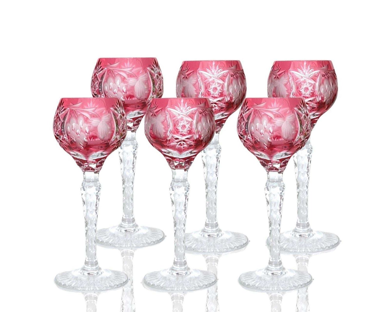 Kristallen Cordiaalglazen Rood | 6 Stuks | Nachtmann Grapes | Jaren 70