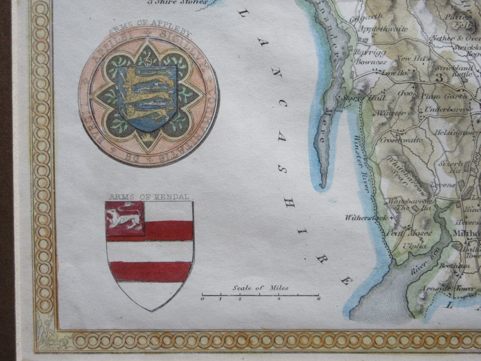 An Antique, Hand Coloured Map Of The Old English County Of Westmoreland By Thomas Moule, Published Circa 1848. photo Art