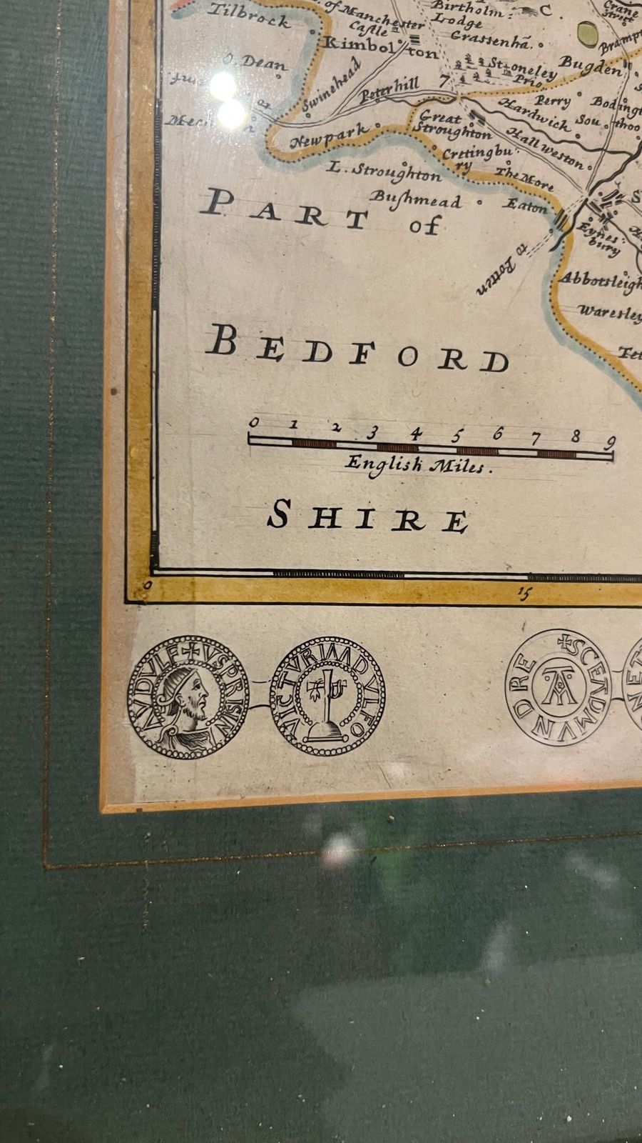Framed 18th Century Map Of Huntingdonshire By Herman Moll – Antique English County Map photo Art