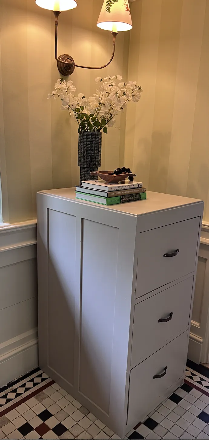 Filing Cabinet, Panelled Detail Sides, Painted In Farrow & Ball Stone photo furniture