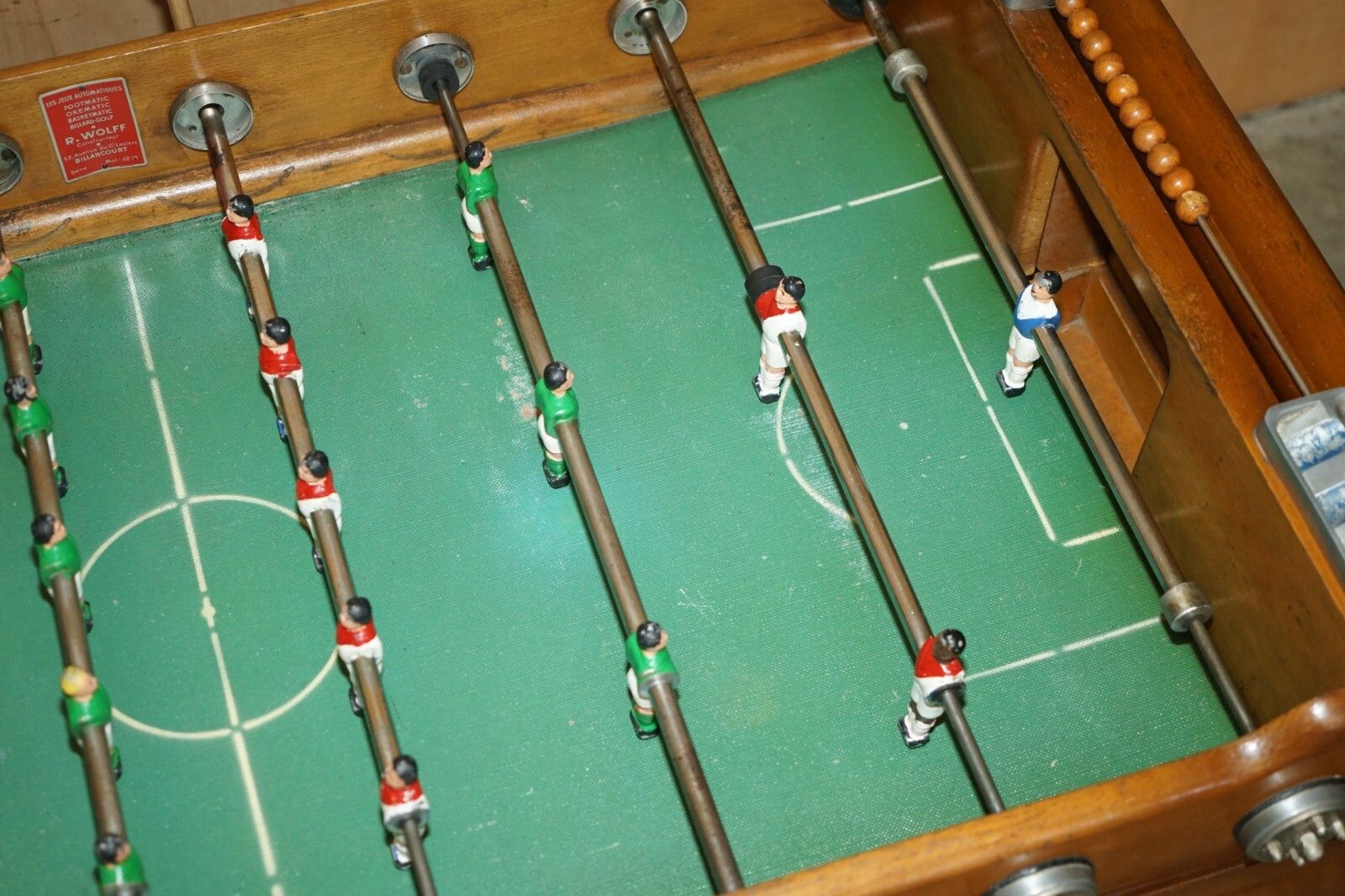 Antique French Cir 1920's R Wolff Les Jeux Automatiques Football Foosball Table photo vintage