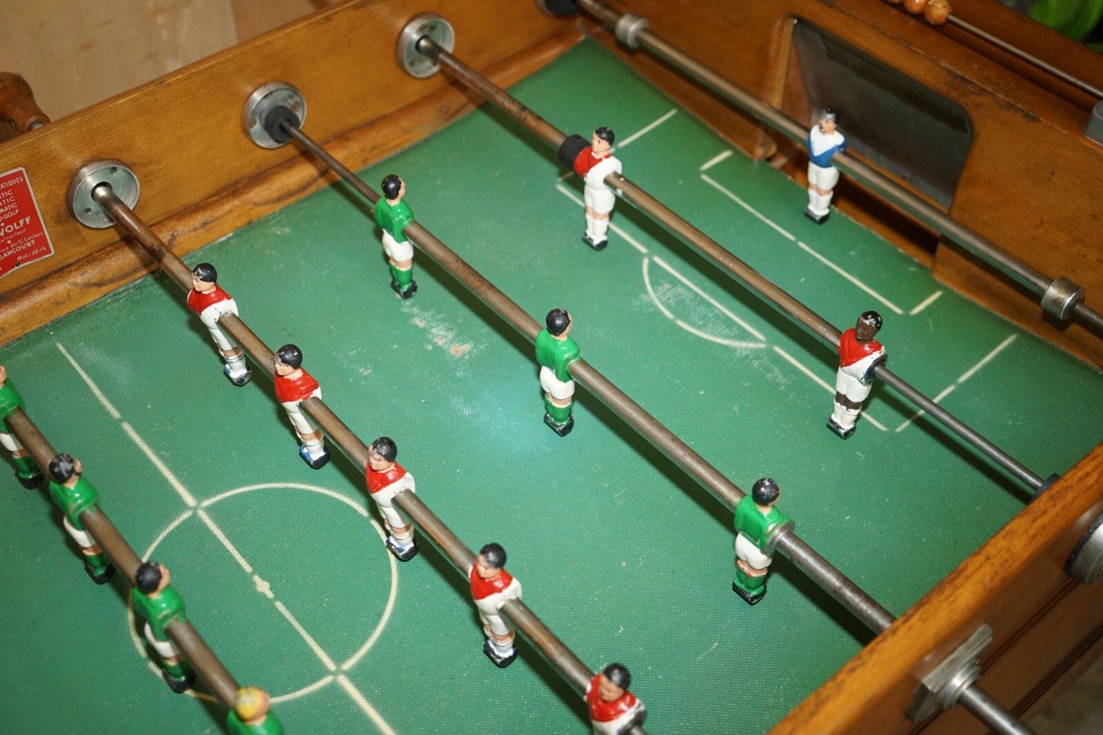 photo vintage Antique French Cir 1920's R Wolff Les Jeux Automatiques Football Foosball Table