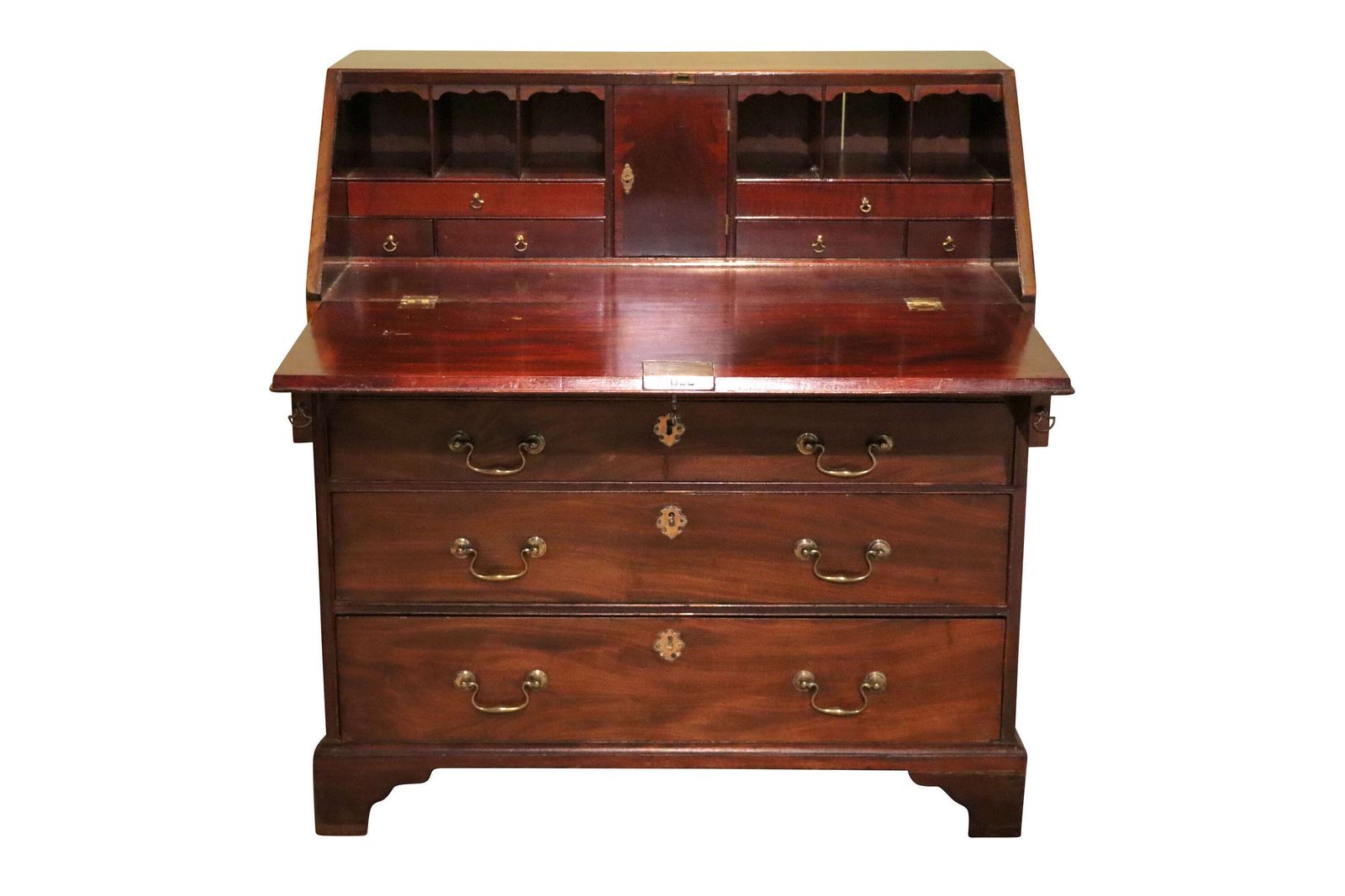 George III Mahogany Bureau, 1700s photo for sale
