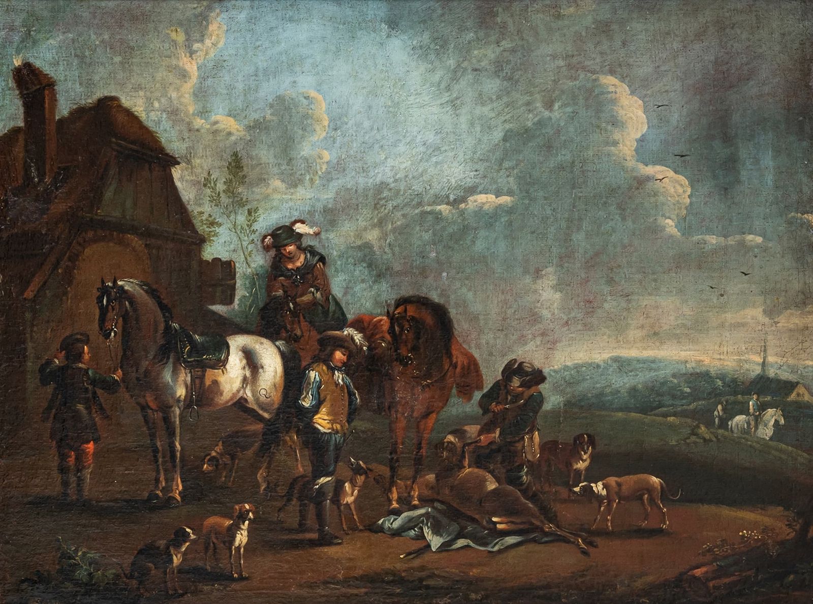 August Querfurt (Attributed, 1696–1761), Hunting Party, First Half Of The 18th Century