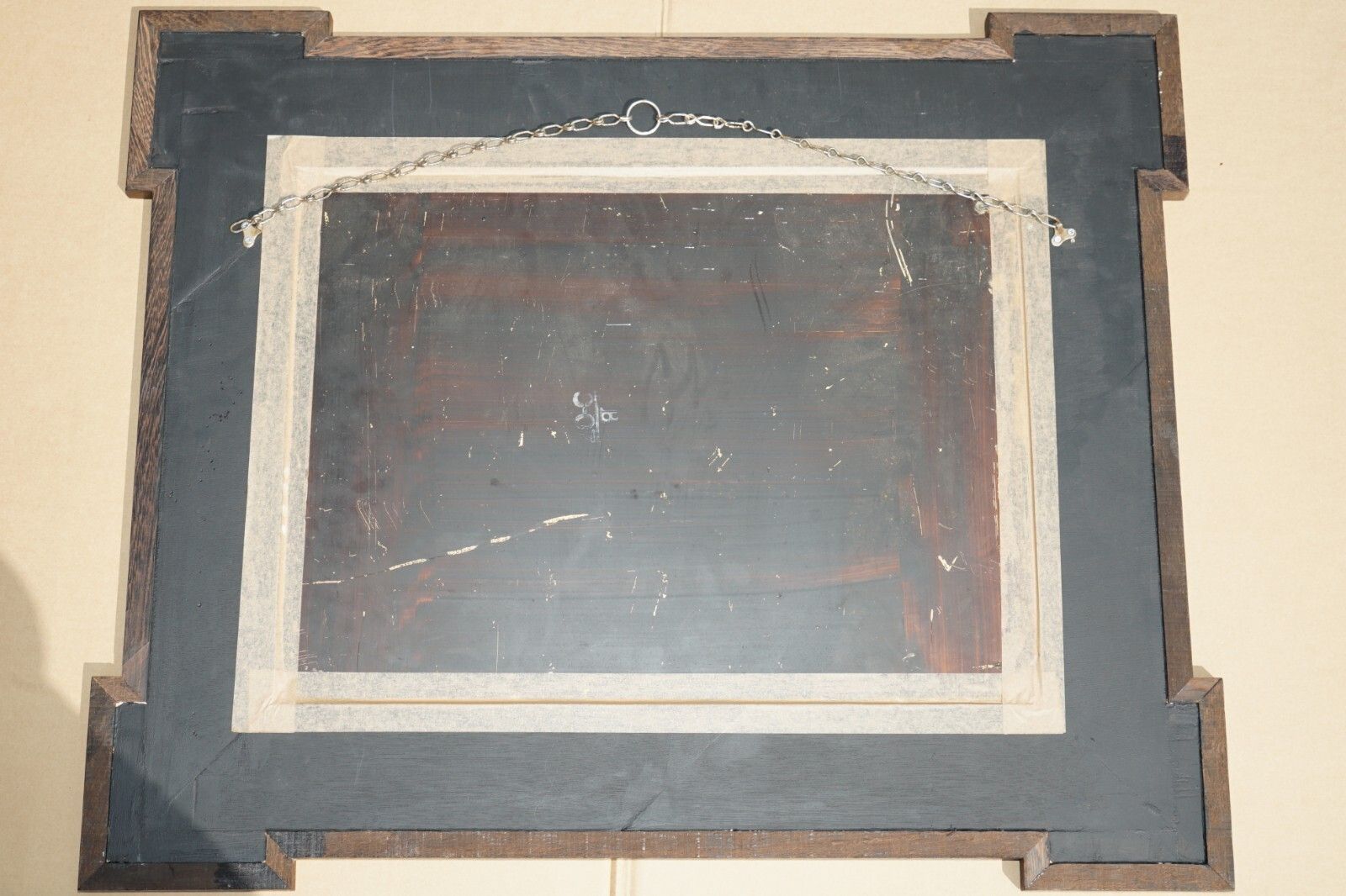 2750.0 Exquisite Bevelled Edge Oyster Laburnum Wood Wall Mirror Sublime Patina photo