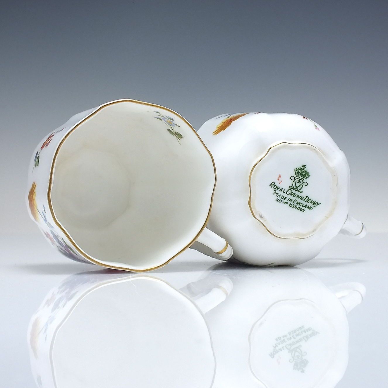 Set Of Six Vintage Royal Crown Derby Teacups And Matching Saucers In Original Box C1935 photo buy