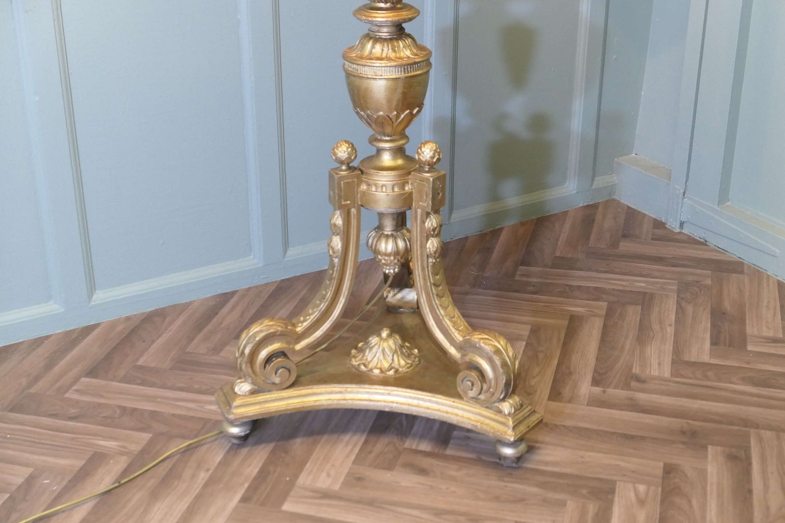 Carved French Boudoir Floor Lamp photo for sale