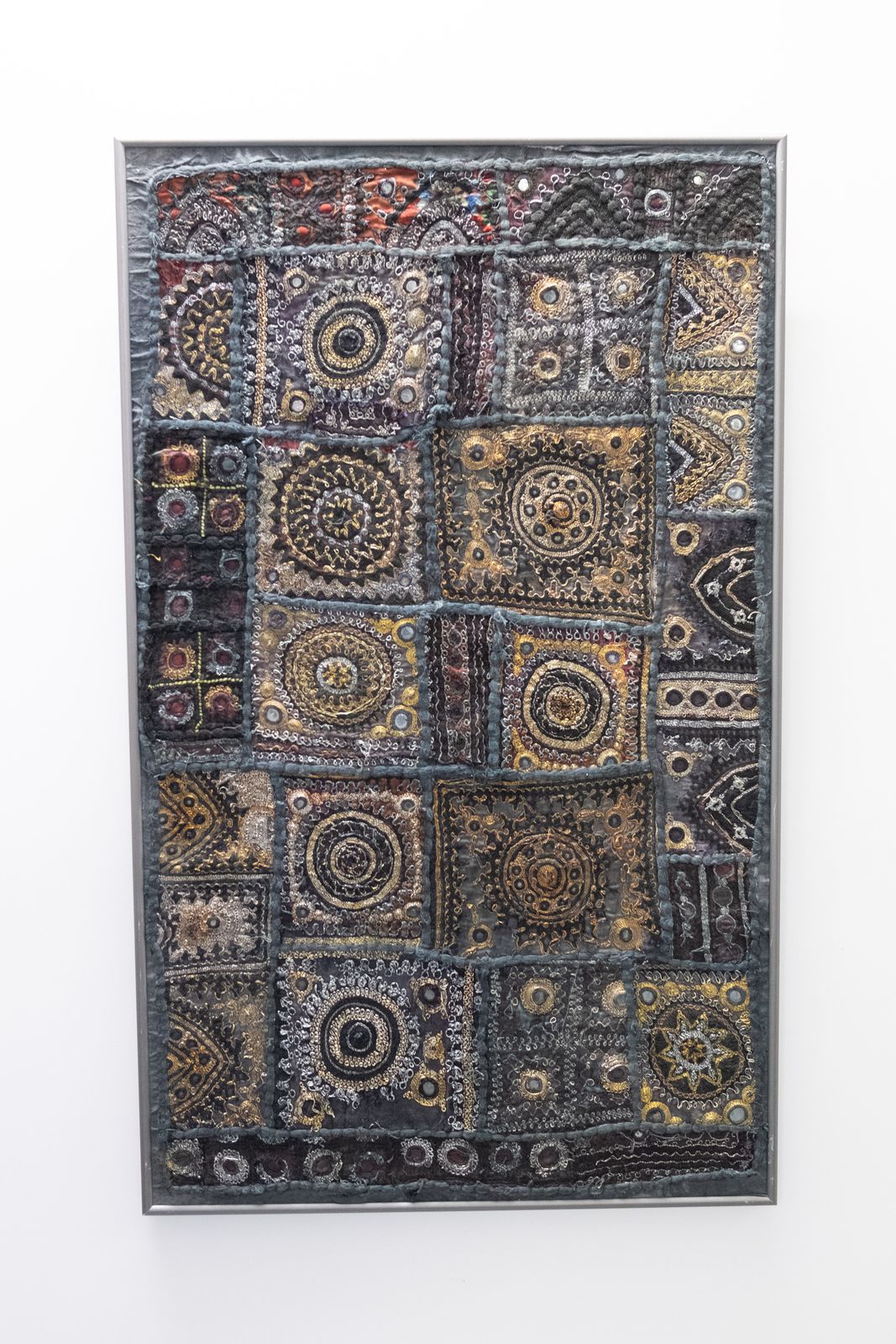 Set Of 3 Kutch Indian Embroidered Patchwork Wall Hanging photo for sale
