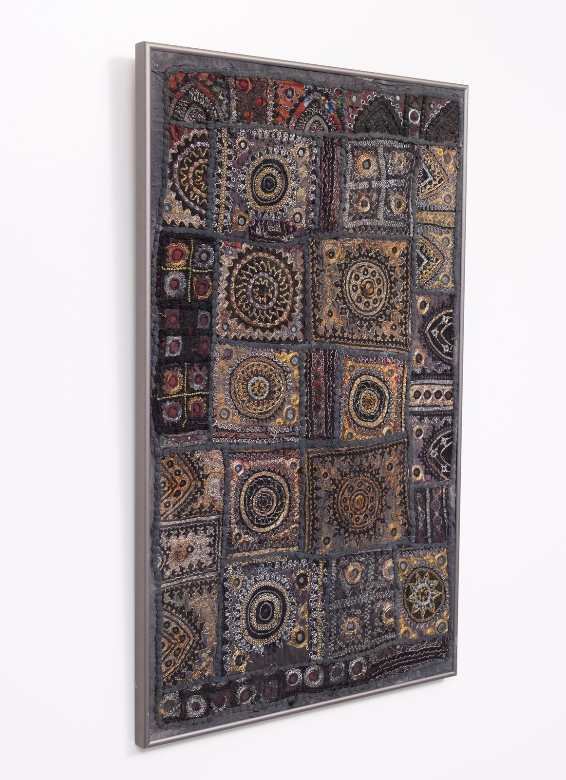 Set Of 3 Kutch Indian Embroidered Patchwork Wall Hanging photo vinterior